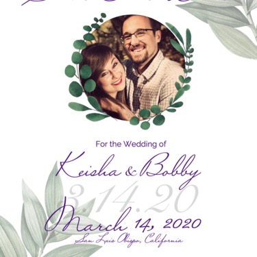 WORK: Wedding Announcement Postcard Design (Vector, Illustrator) (2019) | CLIENT: Bobby and Keisha Fritze